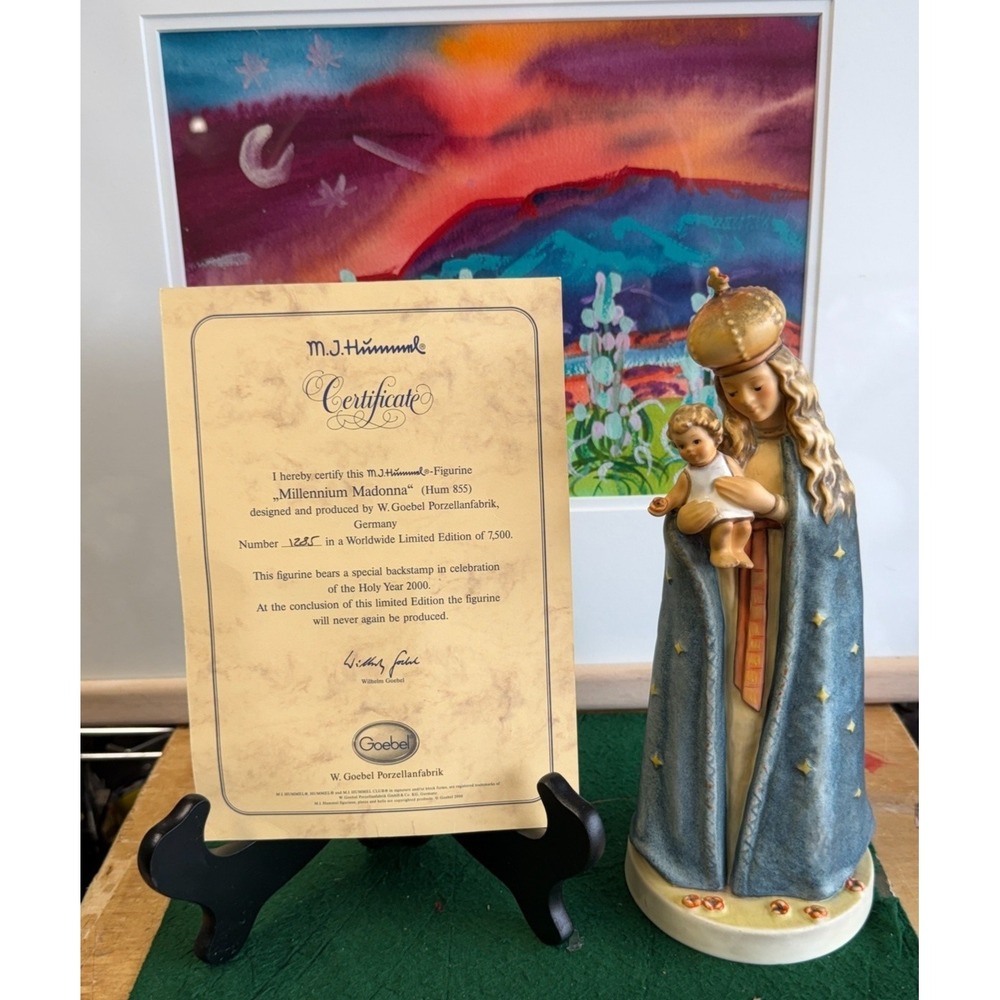 M.J. Hummel Millennium Madonna Hum 855 Figurine Limited Edition 1285/7500 w/ Cer